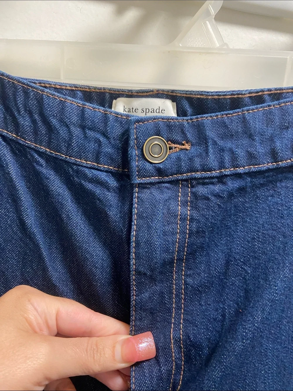 kate spade Indigo Wide-Leg Cuffed Jeans
